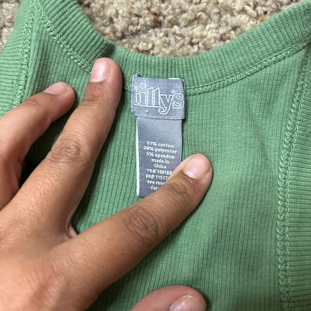 Tilly's Sage Ribbed Tank Top - Picture 4 of 4